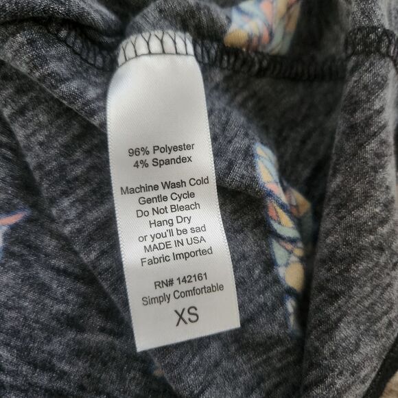 LuLaRoe Maxi Skirt Black‎ with Colorful Feather Print Size XS - Picture 5 of 8